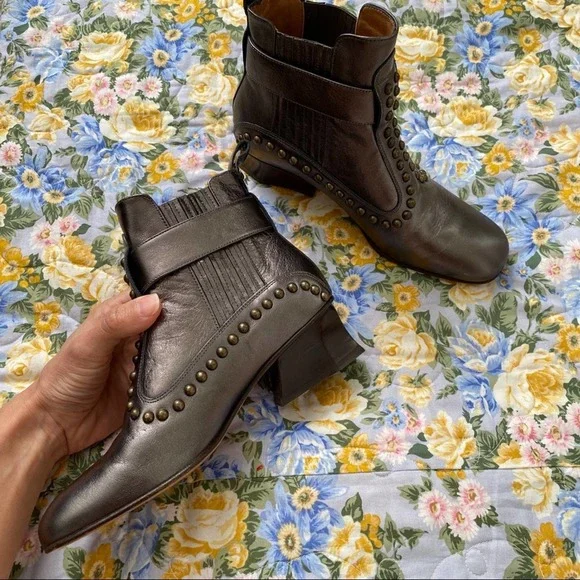 Coach Chelsea Heeled Boot Metallic Smog Size 5.5 - Picture 3 of 13